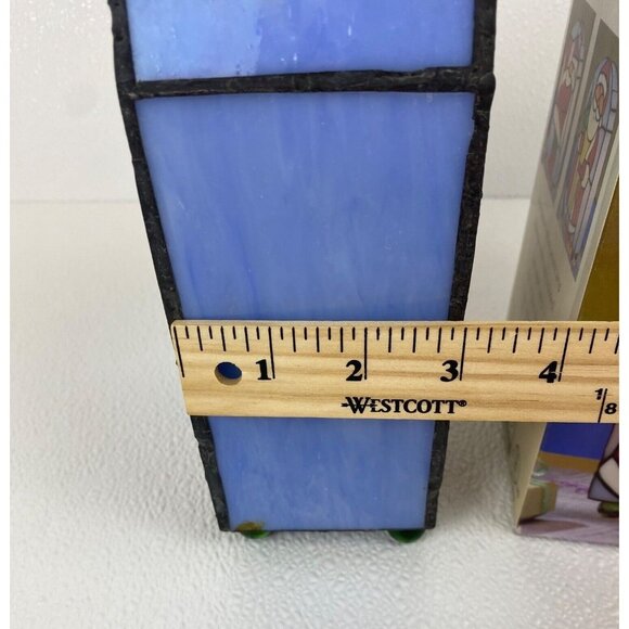 Christmas Stained Glass Santa Claus Tiffany Style Accent Lamp Style FX1-257 NOS - Picture 9 of 16